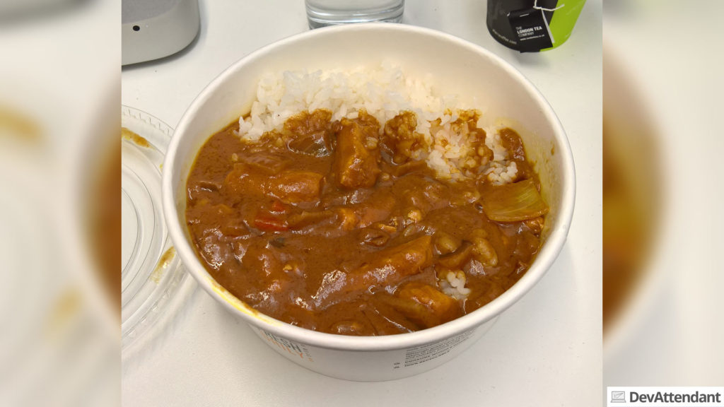 Chicken Curry mit Reis von Wasabi - leider gibt das Bild die Dimensionen nicht vernünftig wieder