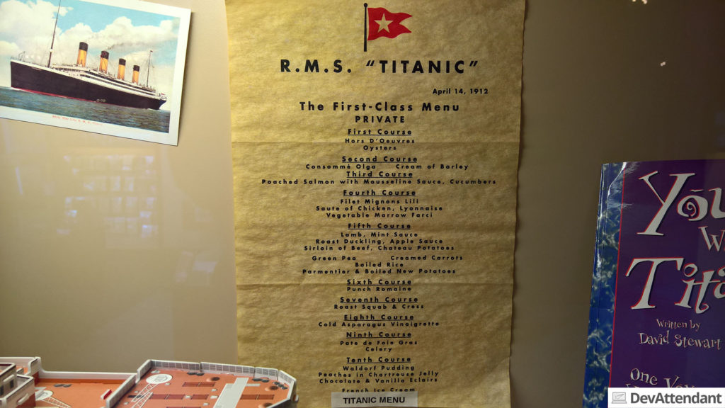 Das First Class-Menü auf der Titanic - Mahlzeit :D