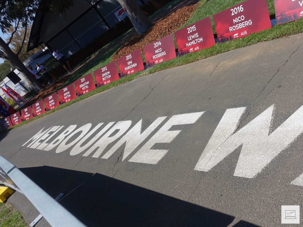Melbourne Walk; aufgereiht die letzte Sieger des Australian GP