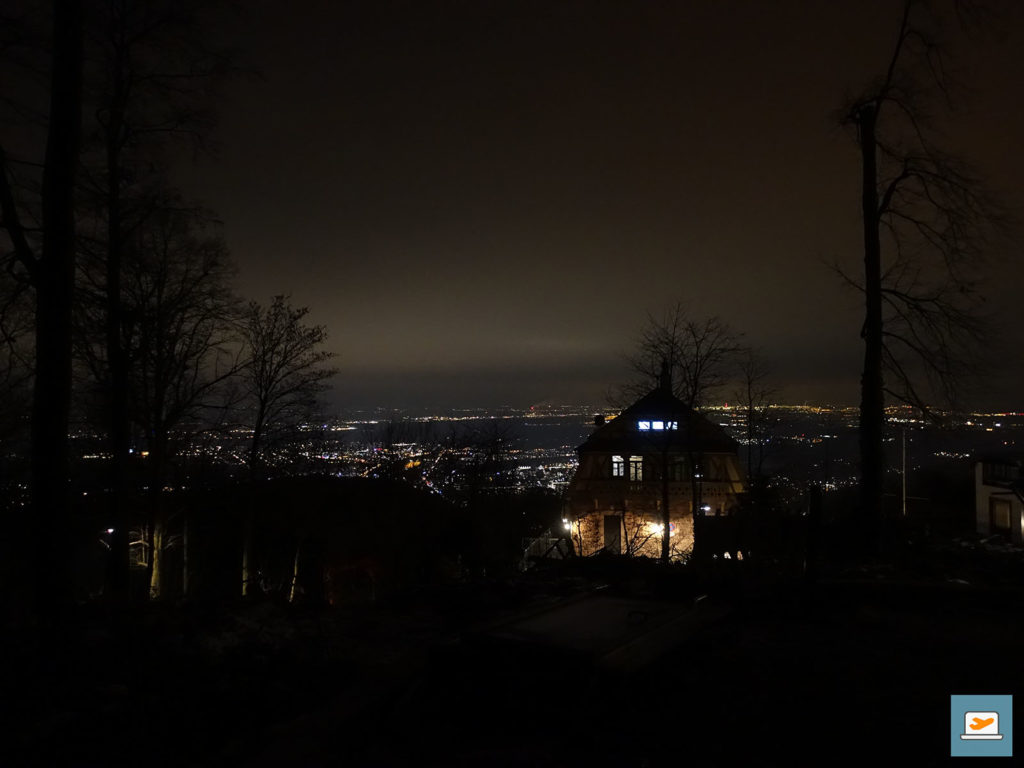 Aussicht auf Heidelberg bei Nacht