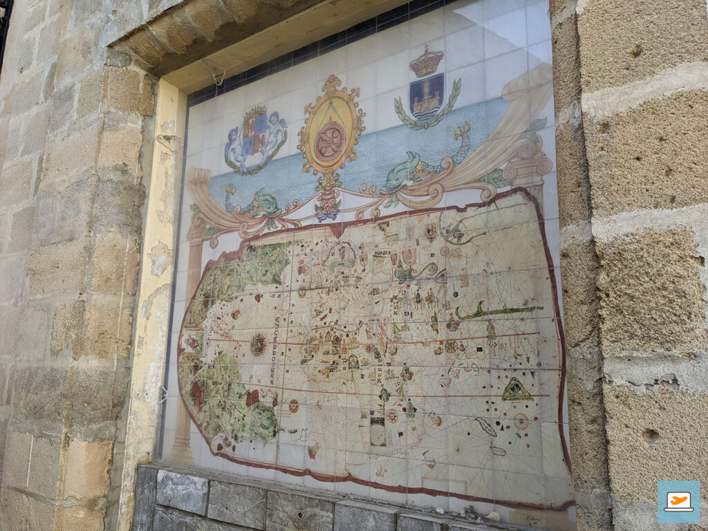 Weltkarte von Juan de la Cosa, der mit 1492 zusammen mit Kolumbus Amerika entdeckte