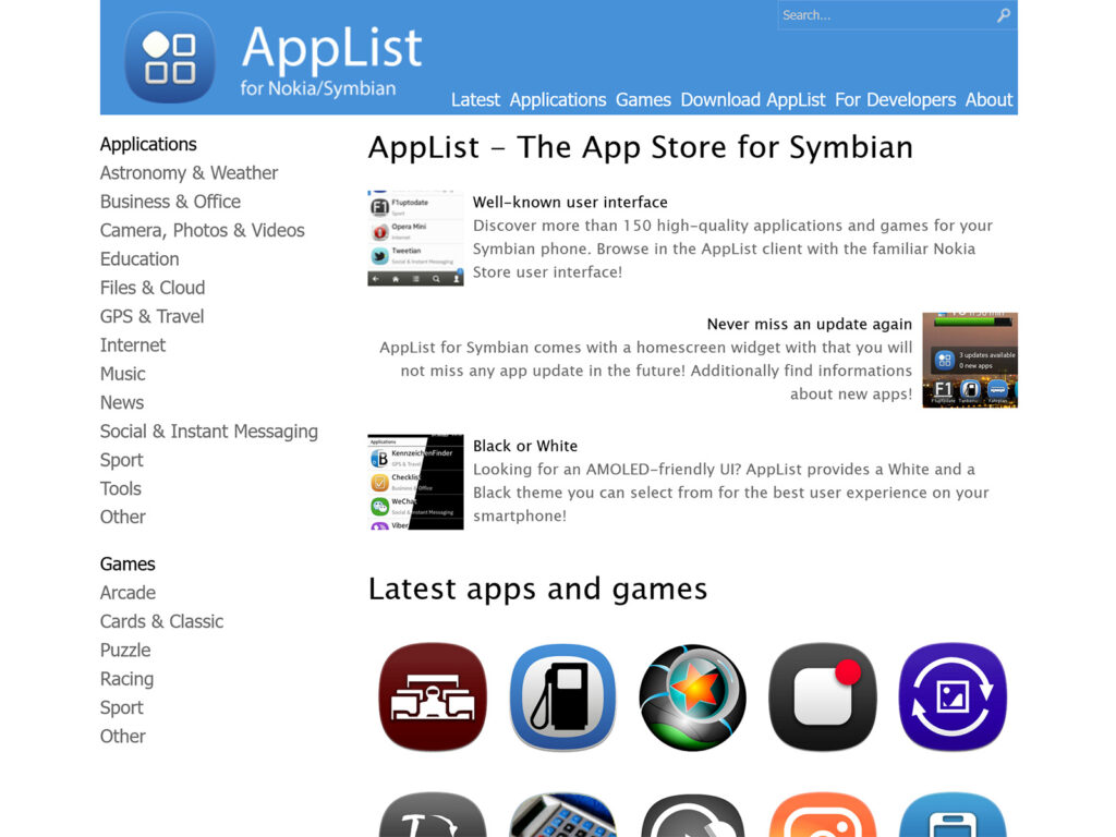 AppList web interface