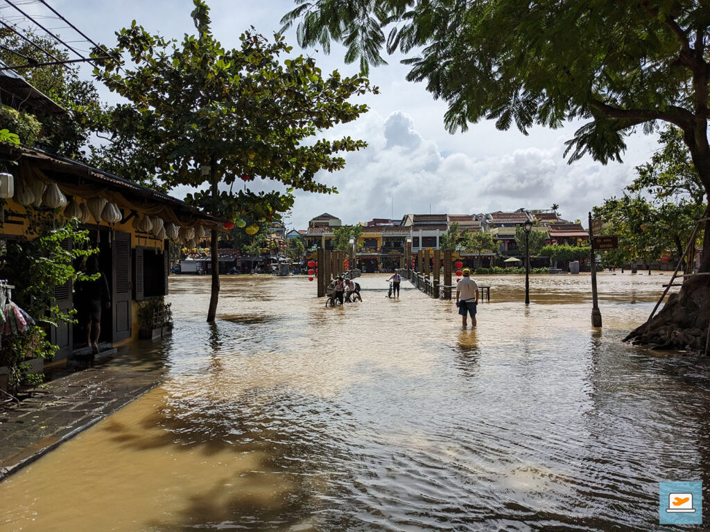 Am Anfang meines Aufenthalts stand das Wasser in Hội An noch sehr hoch