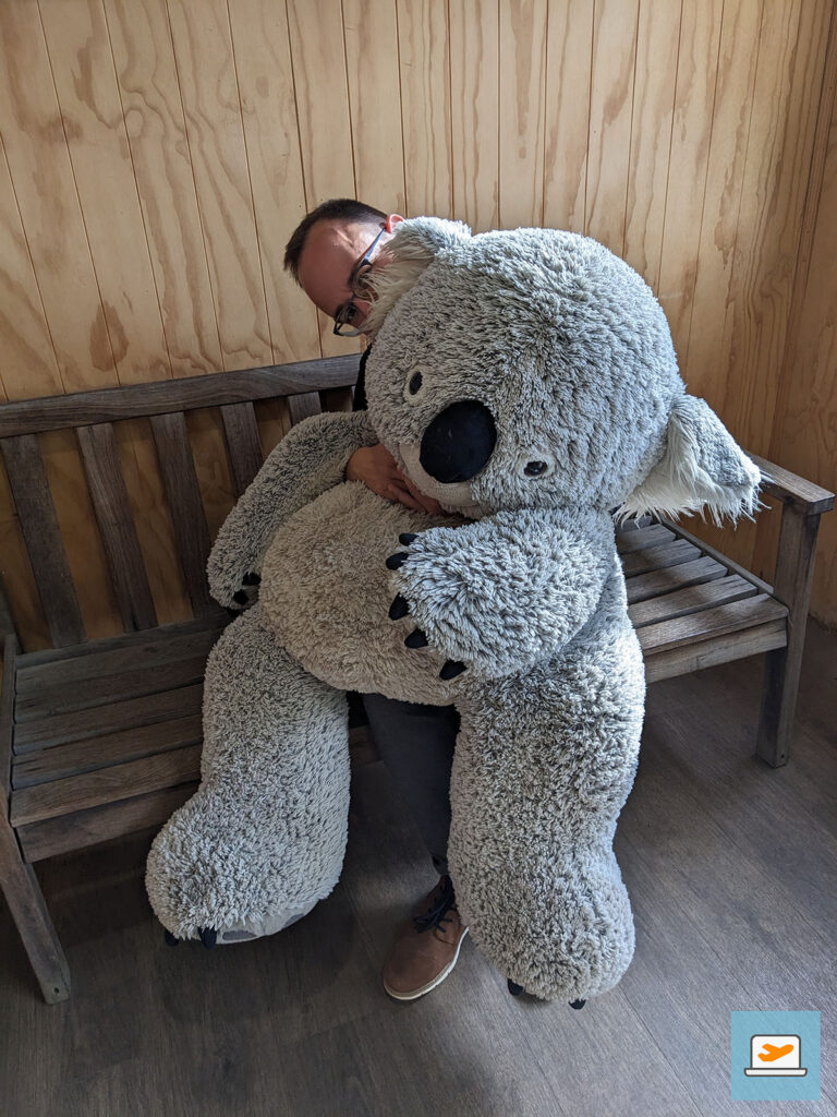 Einen Plüsch-Koala gab es beim Ausgang zum Knuddeln :D
